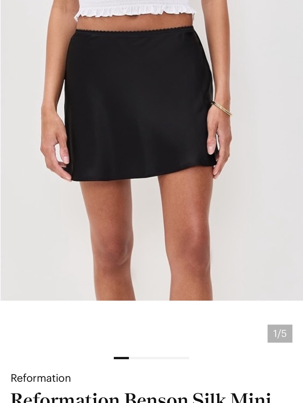 Reformation Black Silk Mini Skirt